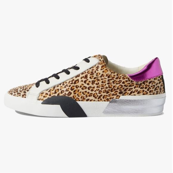 Dolce Vita Shoes - Dolce Vita Womens Zina Calf Hair Leopard Low Top Sneakers Size 8.5 Fashion
